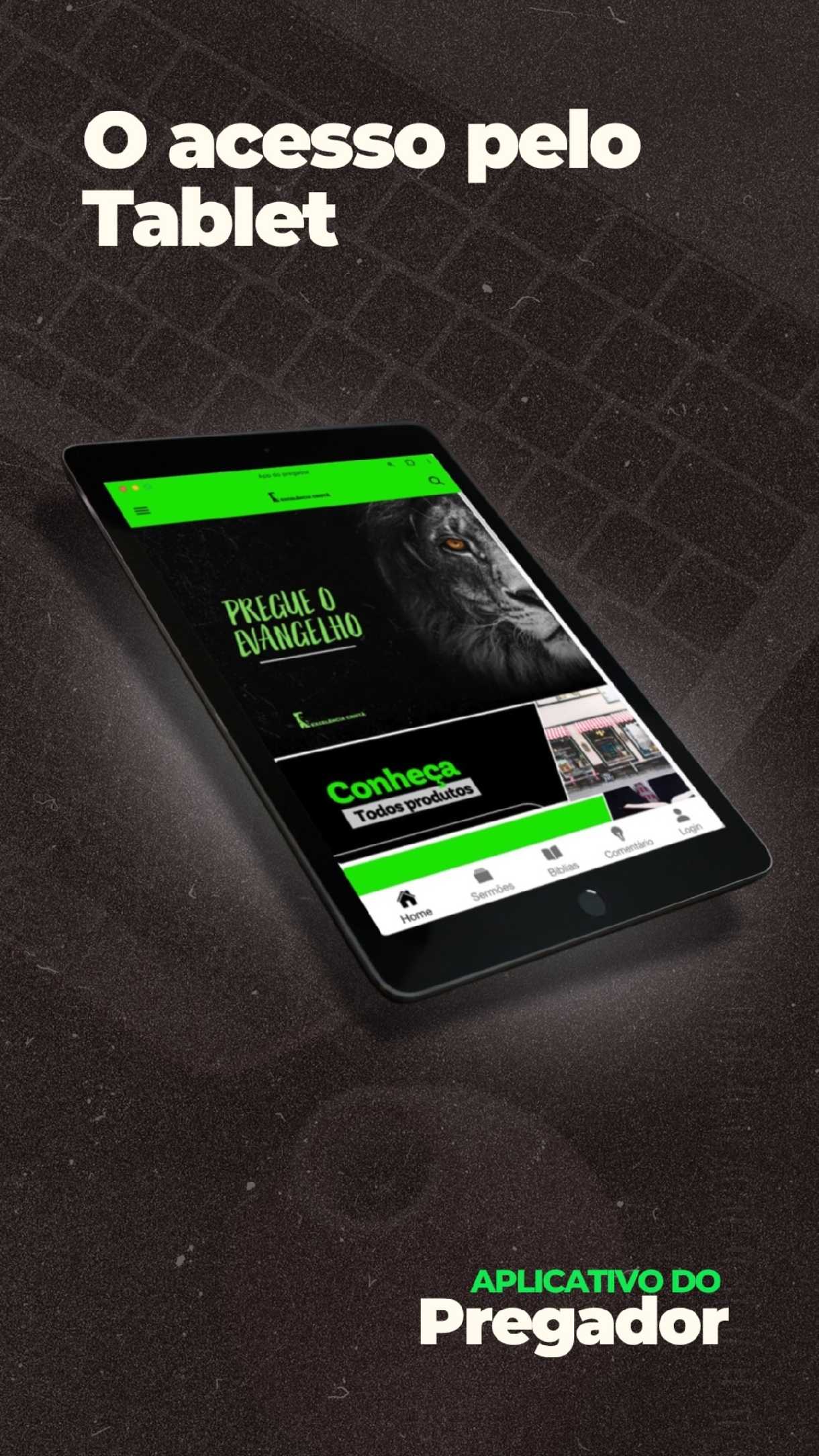 Aplicativo do Pregador no tablet